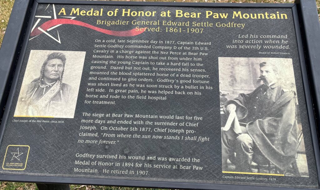 A MEDAL OF HONOR AT BEARE PAW MOUNTAIN WAR MEMORIAL PANEL