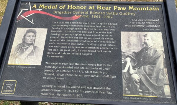 A MEDAL OF HONOR AT BEARE PAW MOUNTAIN WAR MEMORIAL PANEL