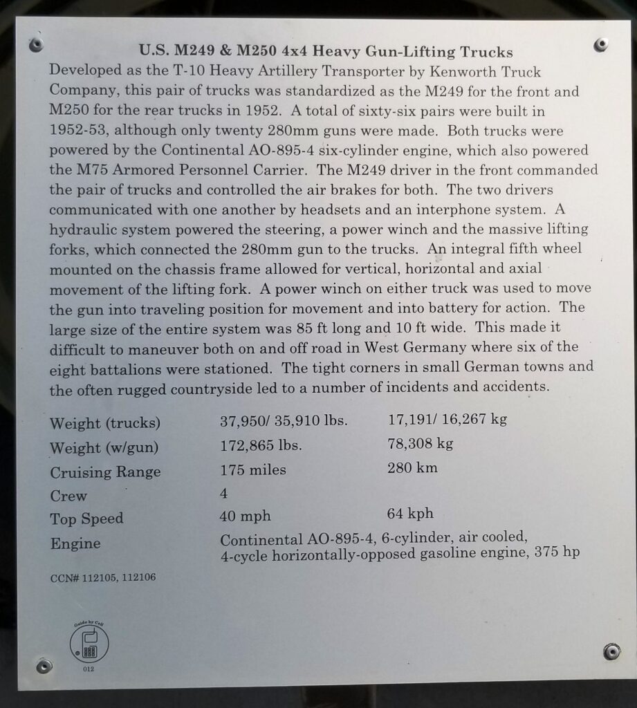 U.S. M249 & M250 4X4 HEAVY GUN-LIFTING TRUCKS MEMORIAL PLAQUE