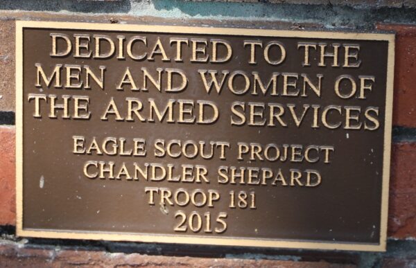 EAGLE SCOUT TROOP 181 VETERANS MEMORIAL PLAQUE
