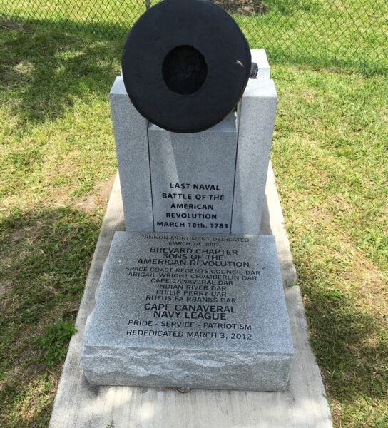 LAST NAVAL BATTLE OF THE AMERICAN REVOLUTION MARCH 10TH, 1783 CANNON MEMORIAL