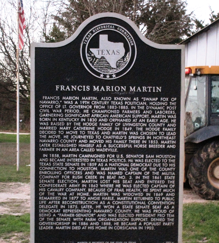 FRANCIS MARION MARTIN REVOLUTIONARY WAR MEMORIAL MARKER