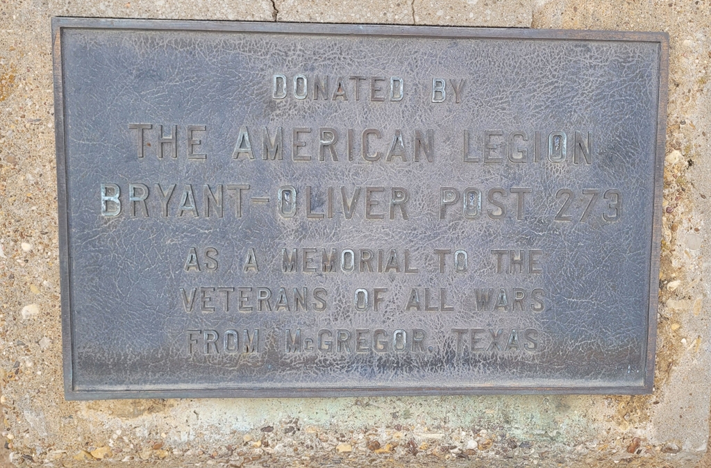 THE AMERICAN LEGION VETERANS OF ALL WARS MEMORIAL FLAGPOLE PLAQUE