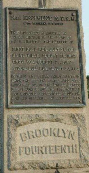 BROOKLYN FOURTEENTH REGIMENT WAR MEMORIAL PLAQUE
