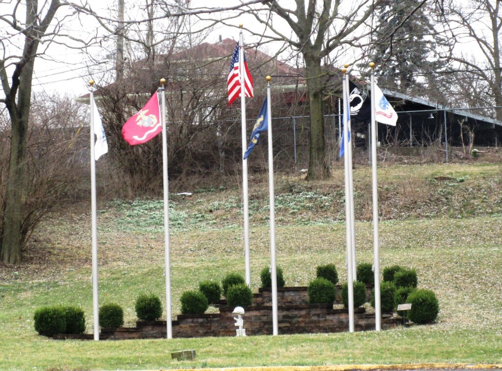 VFW POST 1031 MEMORIAL FLAGPOLE AND BATTLEFILD CROSS