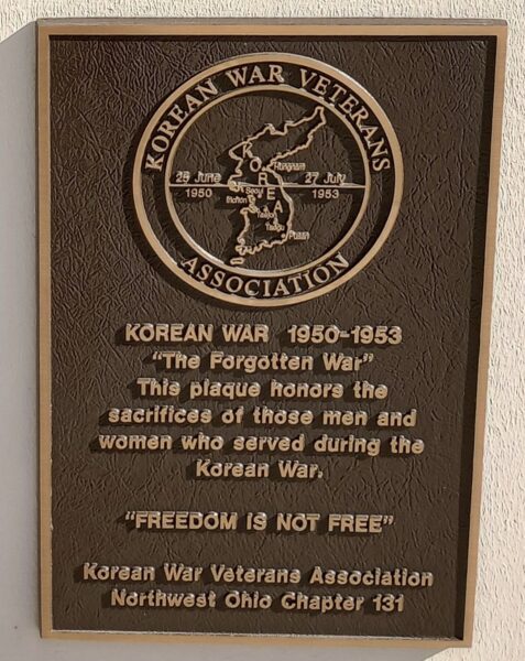 KOREAN WAR 1950-1953 MEMORIAL PLAQUE