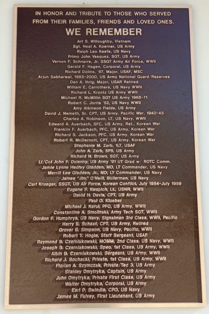 WE REMEMBER THOSE WHO SERVED WAR MEMORIAL PLAQUE B