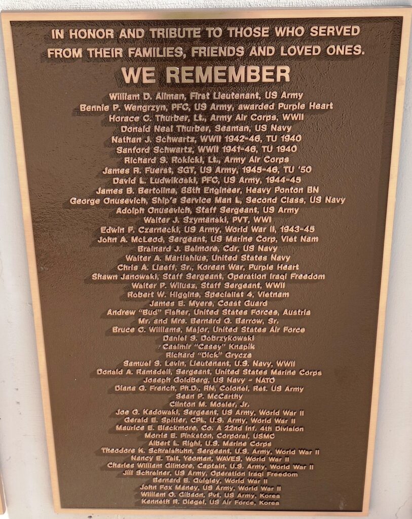 WE REMEMBER THOSE WHO SERVED WAR MEMORIAL PLAQUE A