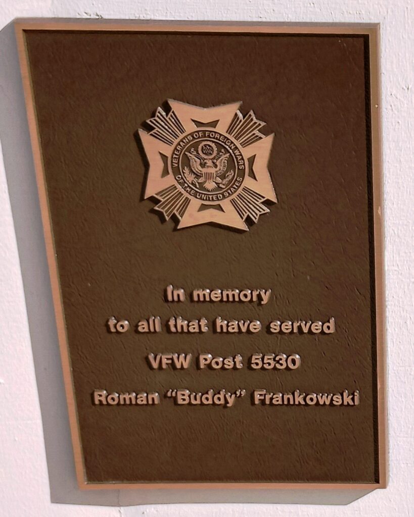 VFW POST 5530 VETERANS WAR MEMORIAL PLAQUE