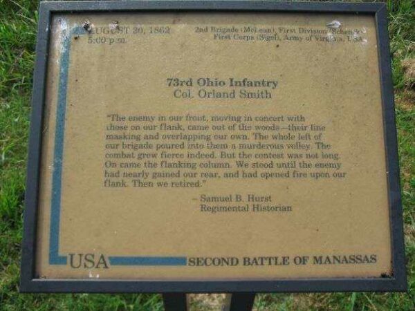 73RD OHIO INFANTRY WAR MEMORIAL PLAQUE