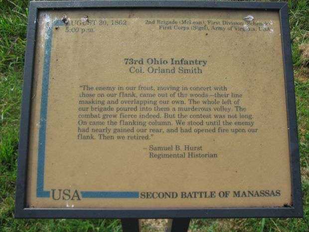 73RD OHIO INFANTRY WAR MEMORIAL PLAQUE