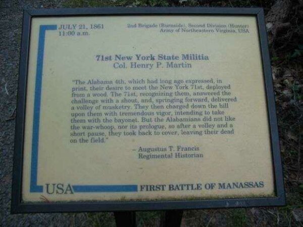 71ST NEW YORK STATE MILITIA WAR MEMORIAL PLAQUE