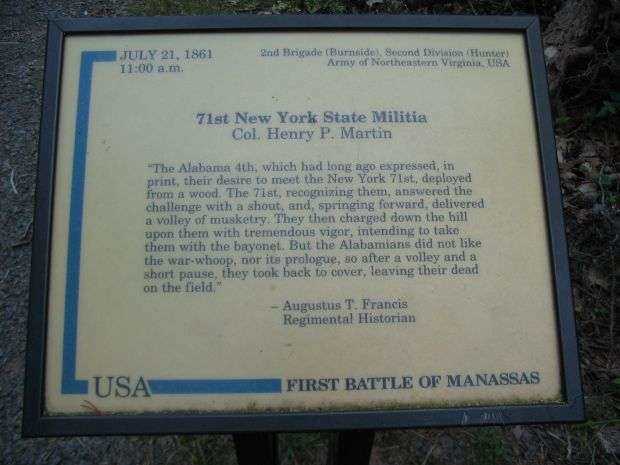 71ST NEW YORK STATE MILITIA WAR MEMORIAL PLAQUE