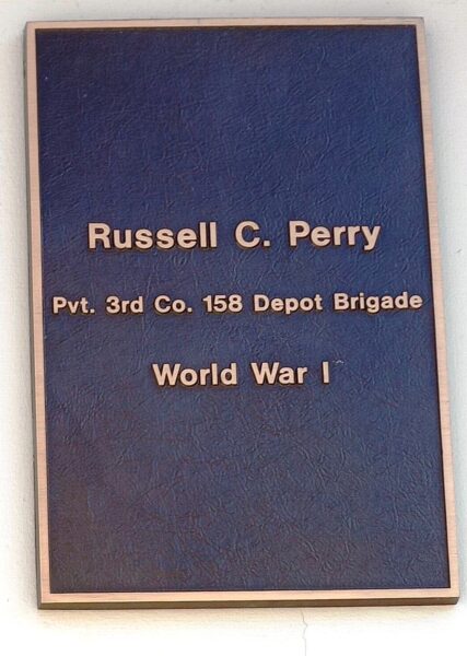 RUSSELL C. PERRY WAR MEMORIAL PLAQUE