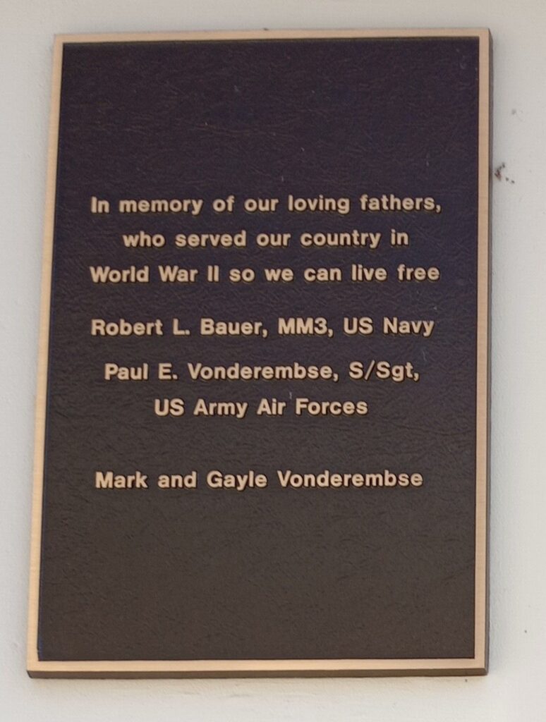 IN MEMORY OF OUR LOVING FATHERS WAR MEMORIAL PLAQUE