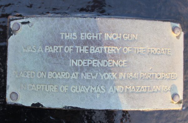 THIS EIGHT INCH GUN WAR MEMORIAL PLAQUE