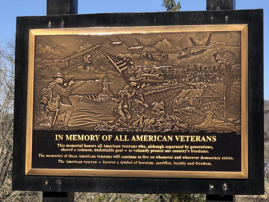 PAYNE CEMETERY IN MEMORY OF ALL AMERICAN VETERANS MEMORIAL PLAQUE