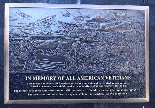 HILLSIDE CEMETERY IN MEMORY OF ALL AMERICAN VETERANS MEMORIAL PLAQUE