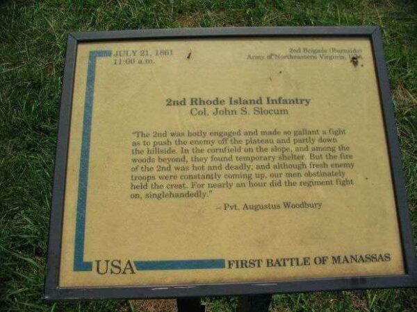 2ND RHODE ISLAND INFANTRY WAR MEMORIAL PLAQUE