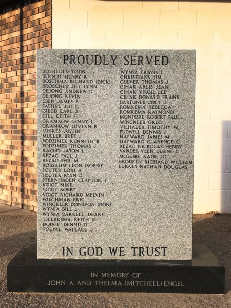 AVON AREA VETERANS MEMORIAL STONE I