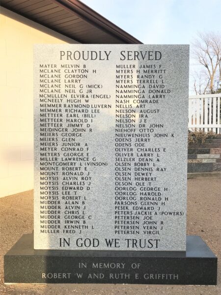 AVON AREA VETERANS MEMORIAL STONE E