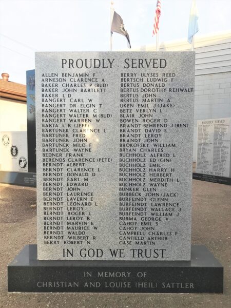 AVON AREA VETERANS MEMORIAL STONE A