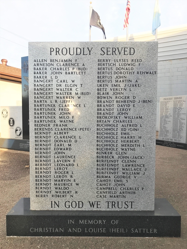 AVON AREA VETERANS MEMORIAL STONE A
