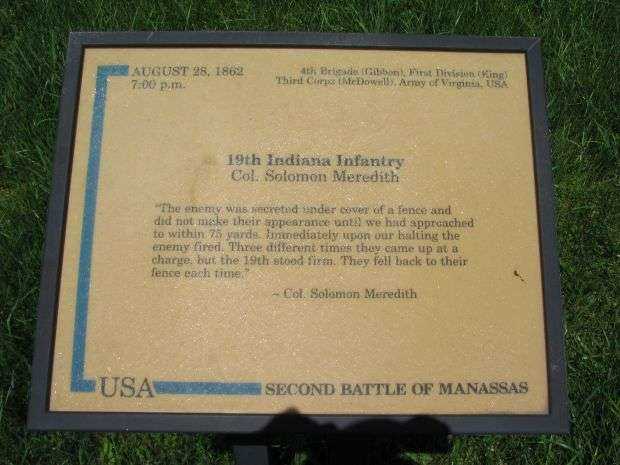 19TH INDIANA INFANTRY WAR MEMORIAL PLAQUE