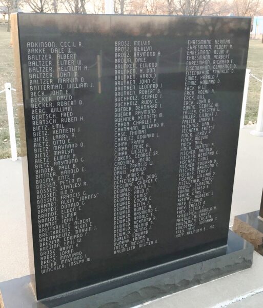 AMERICAN LEGION VETERANS MEMORIAL STONE B