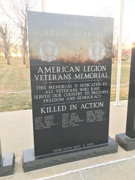AMERICAN LEGION VETERANS MEMORIAL STONE A