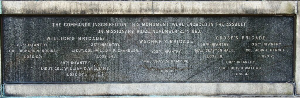 ILLINOIS MONUMENT ASSAULT AT MISSIONARY RIDGE PLAQUE A