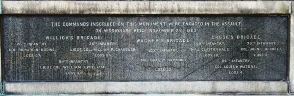 ILLINOIS MONUMENT ASSAULT AT MISSIONARY RIDGE PLAQUE A