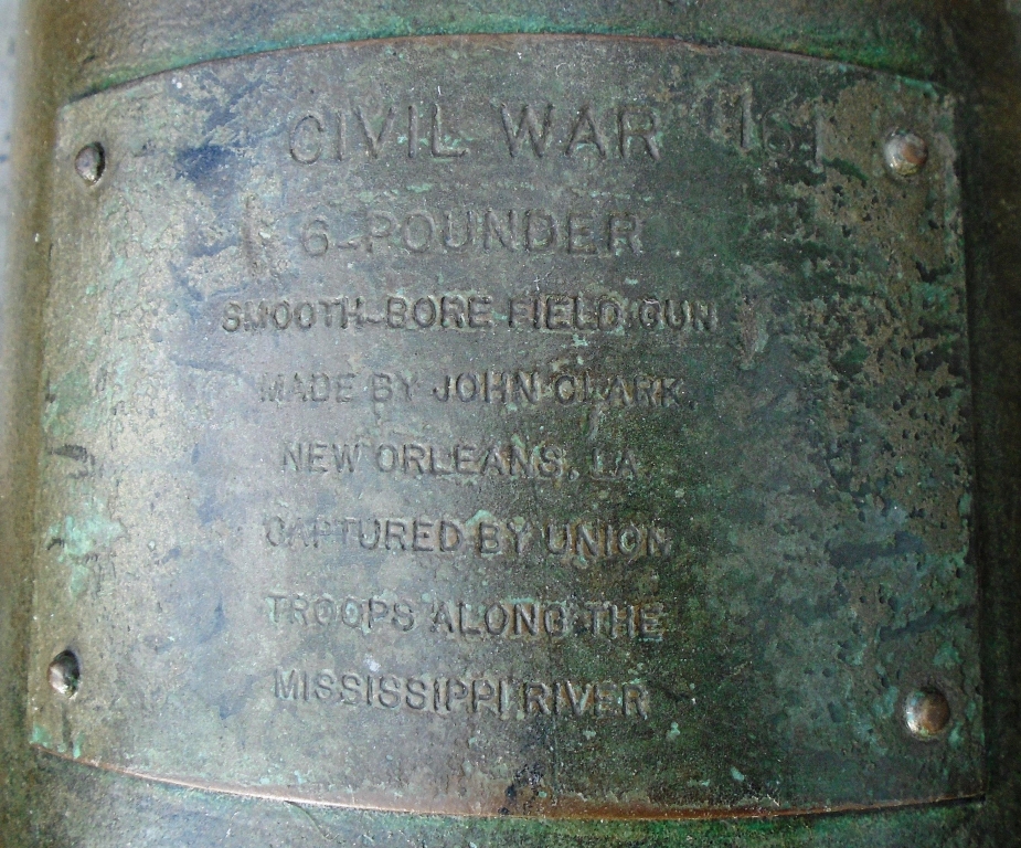 CIVIL WAR 6-POUNDER SMOOTH-BORE FIELD GUN MEMORIAL PLAQUE