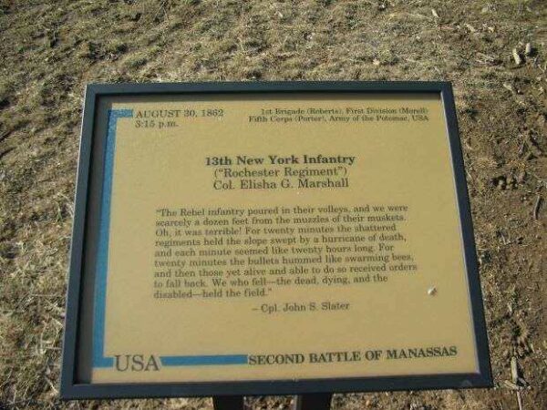 13TH NEW YORK INFANTRY WAR MEMORIAL PLAQUE