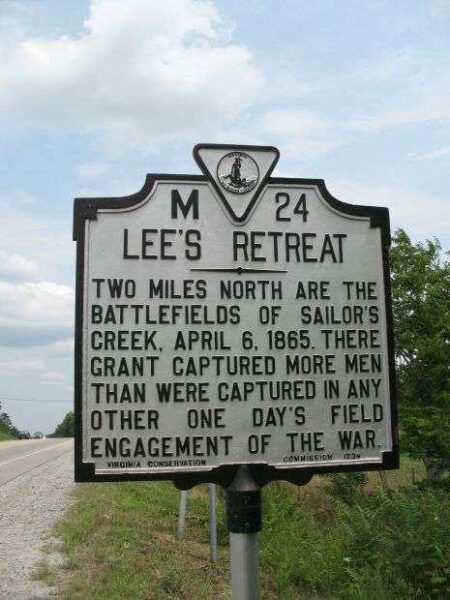 LEE’S RETREAT WAR MEMORIAL MARKER VIII