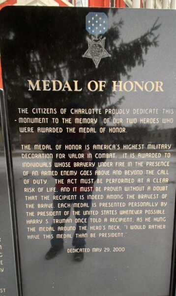 CHARLOTTE MEDAL OF HONOR WAR MEMORIAL CENTER STONE
