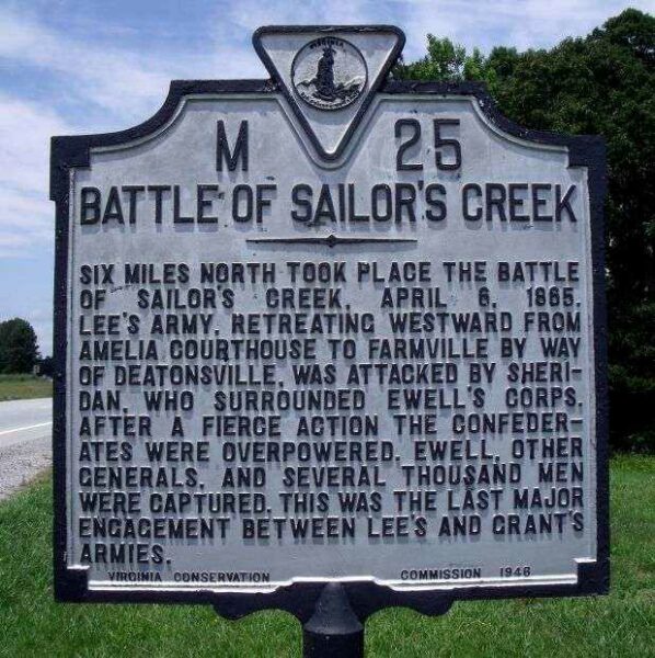 BATTLE OF SAILOR’S CREEK WAR MEMORIAL MARKER