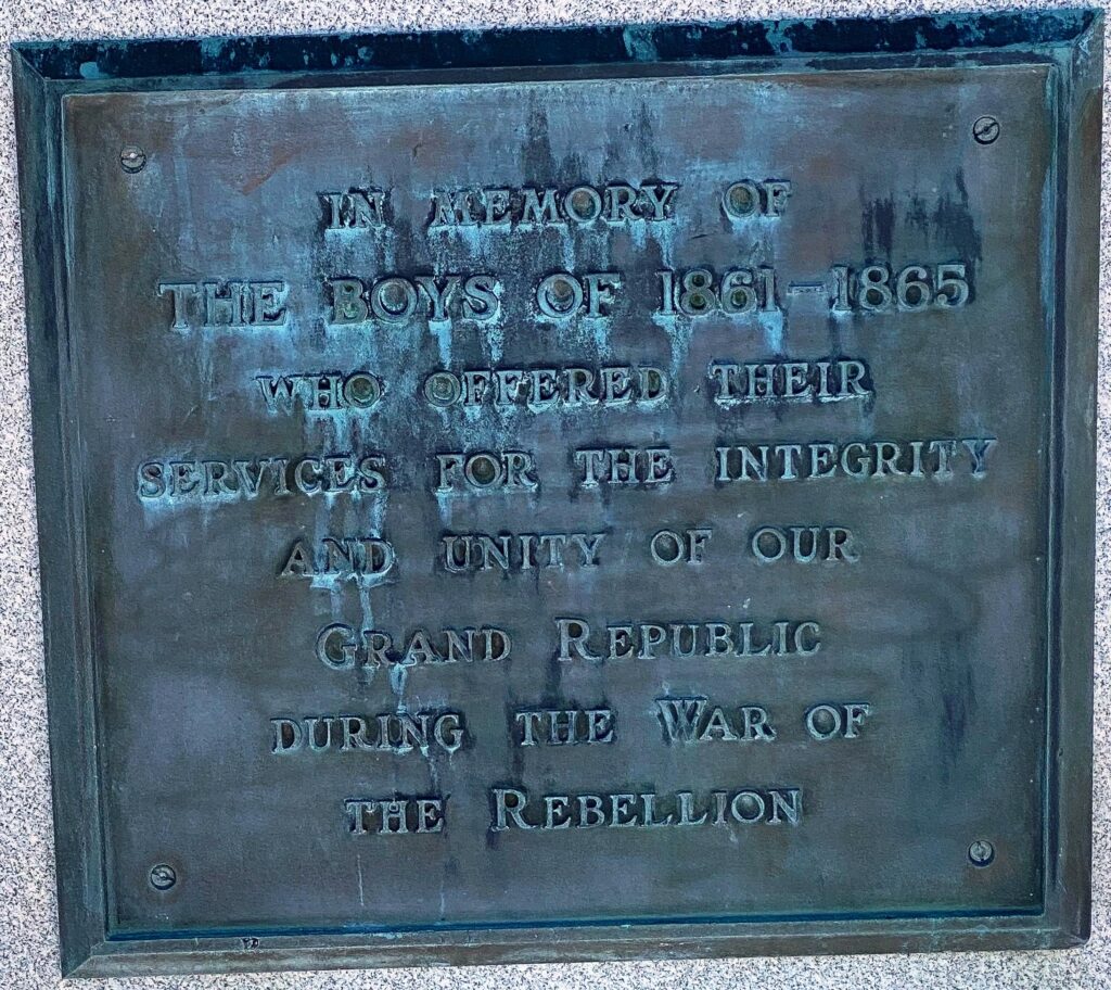 BELDING WAR OF THE REBELLION MEMORIAL PLAQUE A