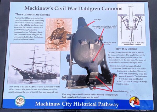 MACKINAW’S CIVIL WAR DAHLGREN CANNONS MEMORIAL PANEL