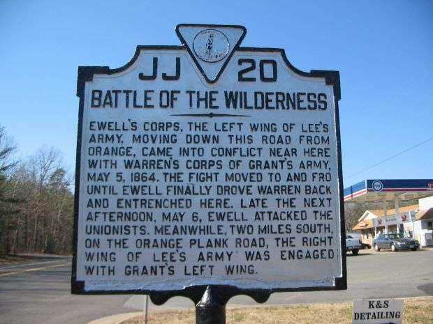 BATTLE OF THE WILDERNESS WAR MEMORIAL MARKER