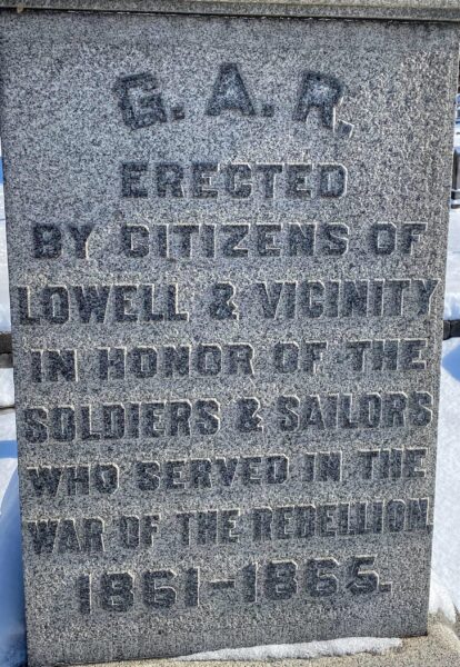 LOWELL & VICINITY G.A.R. CIVIL WAR MEMORIAL STONE