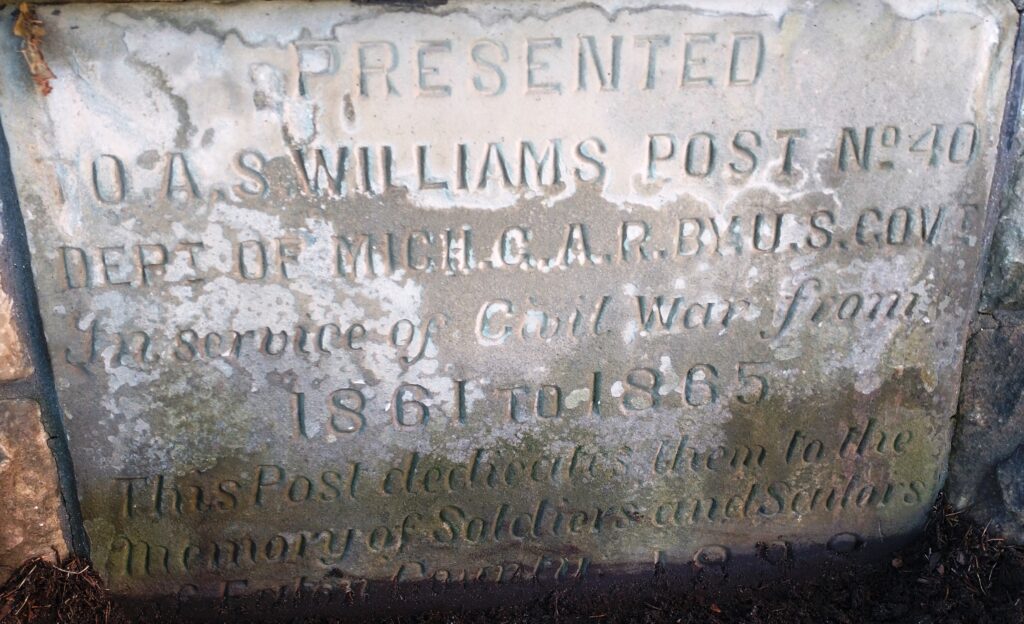 EATON COUNTY CIVIL WAR MEMORIAL CANNON STONE