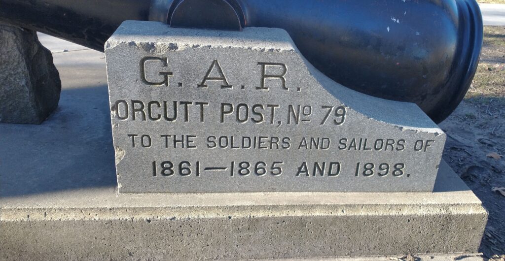 G.A.R. ORCUTT POST NO 79 WAR MEMORIAL STONE A