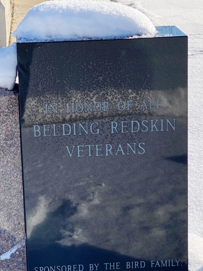 BELDING REDSKIN VETERANS MEMORIAL CLOSE-UP