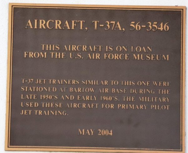 AIRCRAFT, T-37A, 56-3546 MEMORIAL PLAQUE