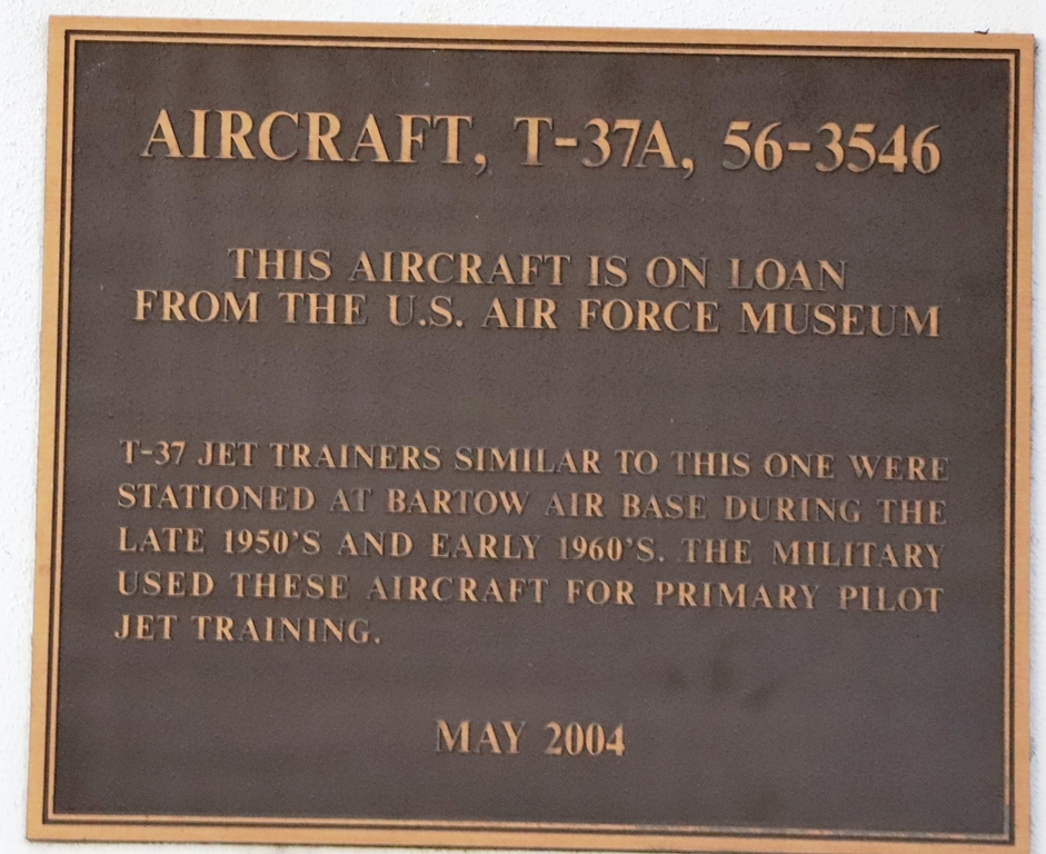AIRCRAFT, T-37A, 56-3546 MEMORIAL PLAQUE