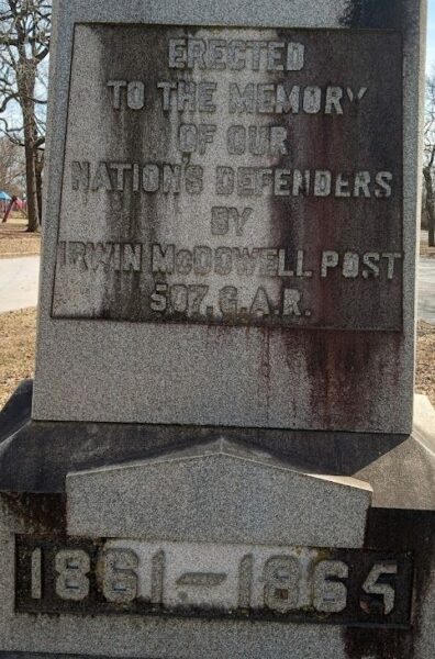 G.A.R. POST 507 CIVIL WAR MEMORIAL DEDICATION STONE