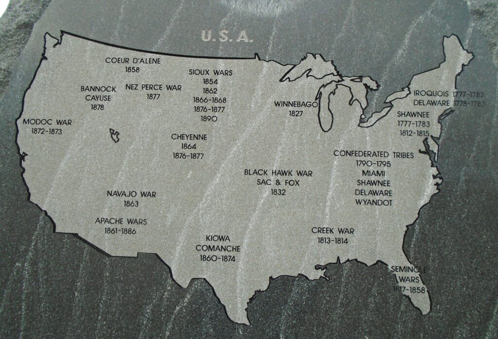 INDIAN WARS MEMORIAL MAP