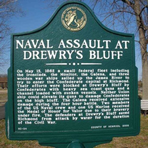 NAVAL ASSAULT AT DREWRY’S BLUFF MEDAL OF HONOR MEMORIAL MARKER