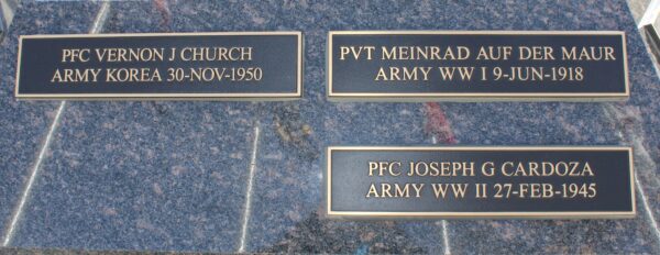PLEASANTON ALL VETERANS MEMORIAL PLAQUES F